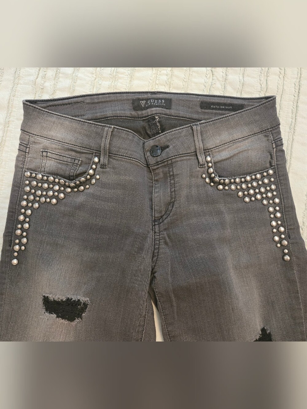 Guess Studded Ripped Jeans - Picture 2 of 5